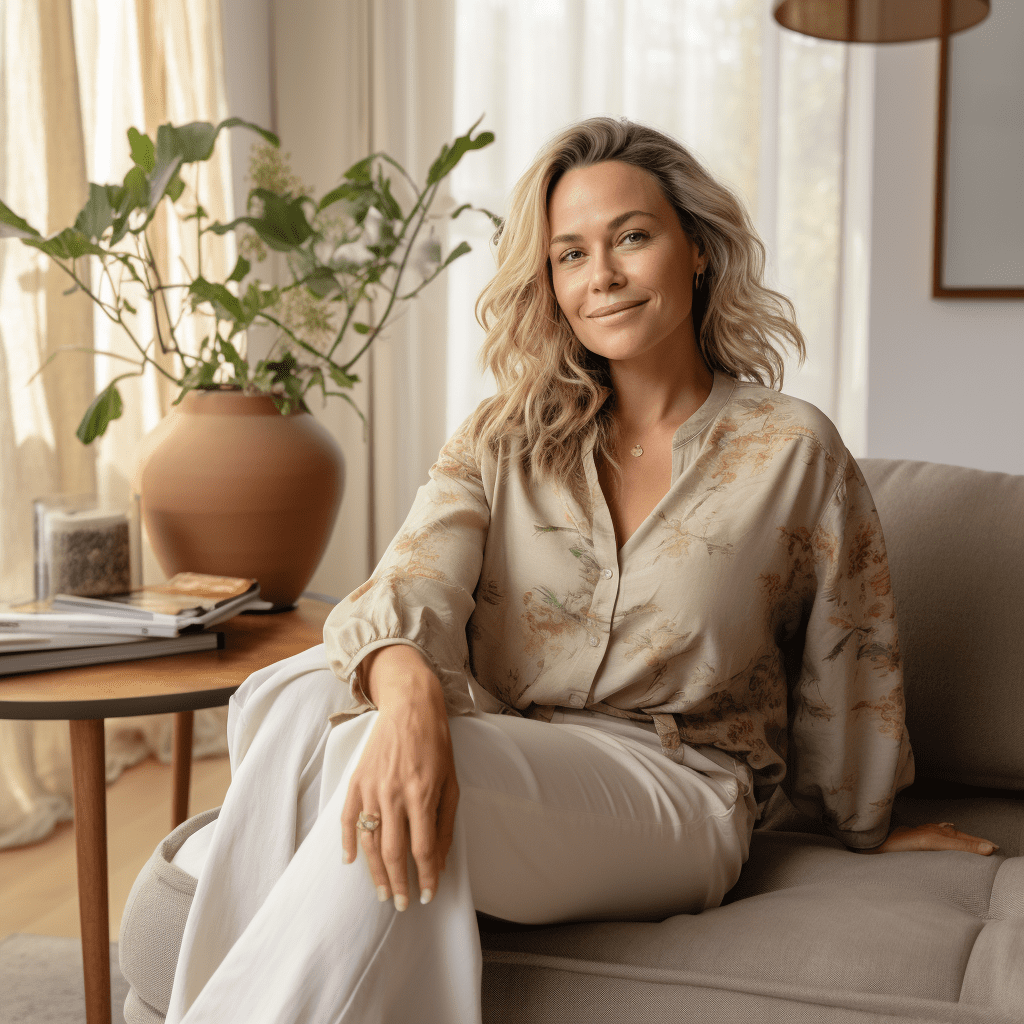 Zittende vrouw